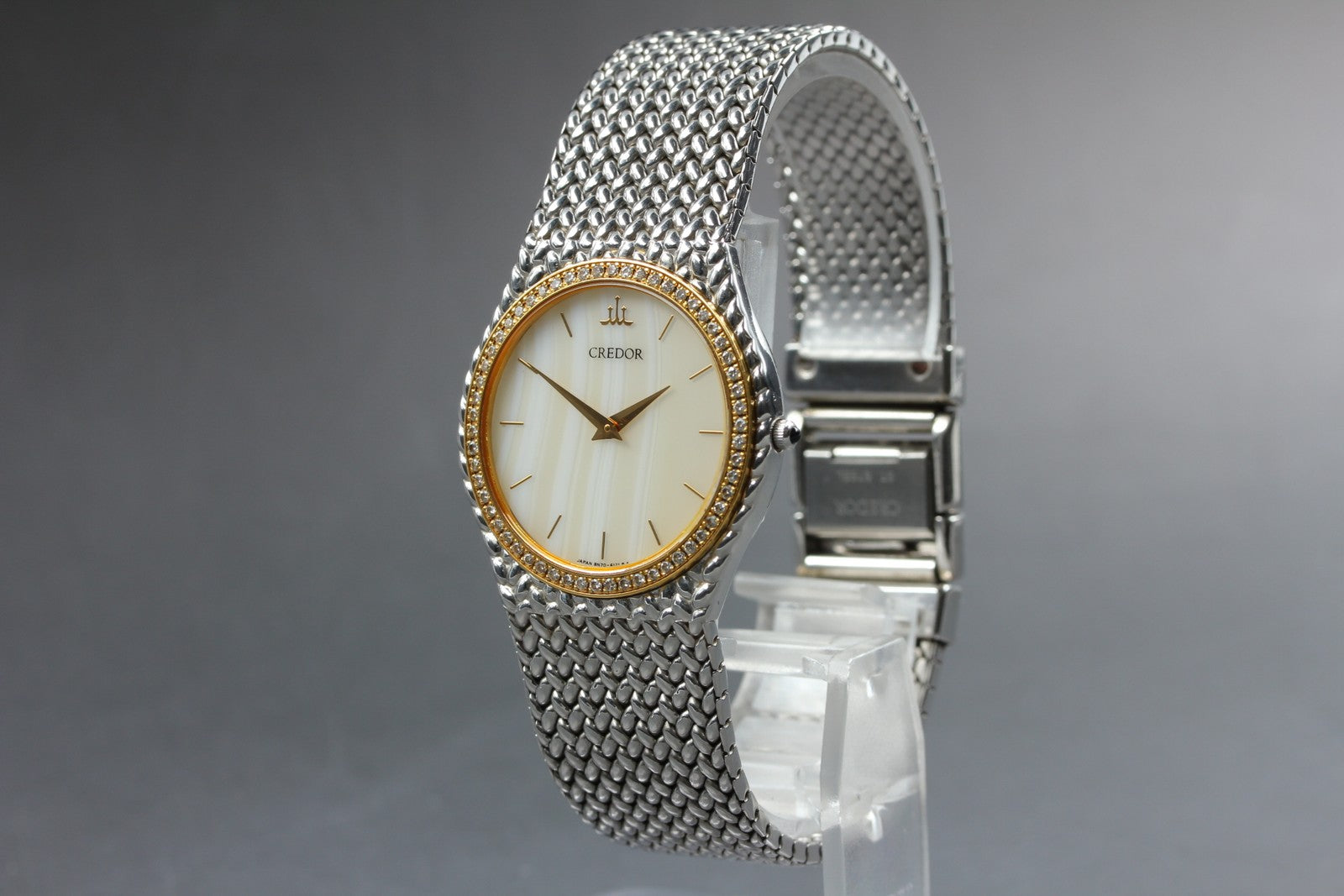 [Exc+5] SEIKO CREDOR 8N70-6140 31mm Diamond Unisex Quartz Watch From JAPAN