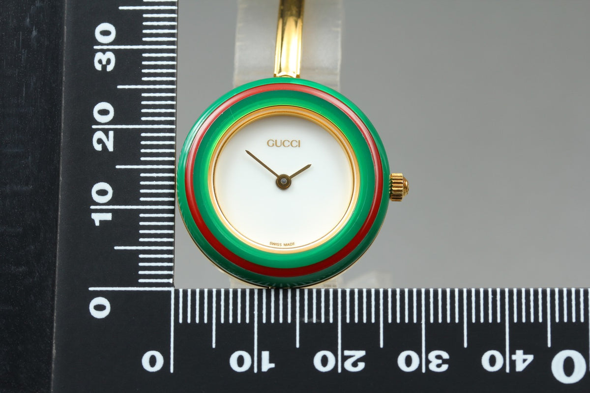 New Batt GUCCI Change Bezel 11/12.2 12Color Quartz Women's Watch w/Box JAPAN