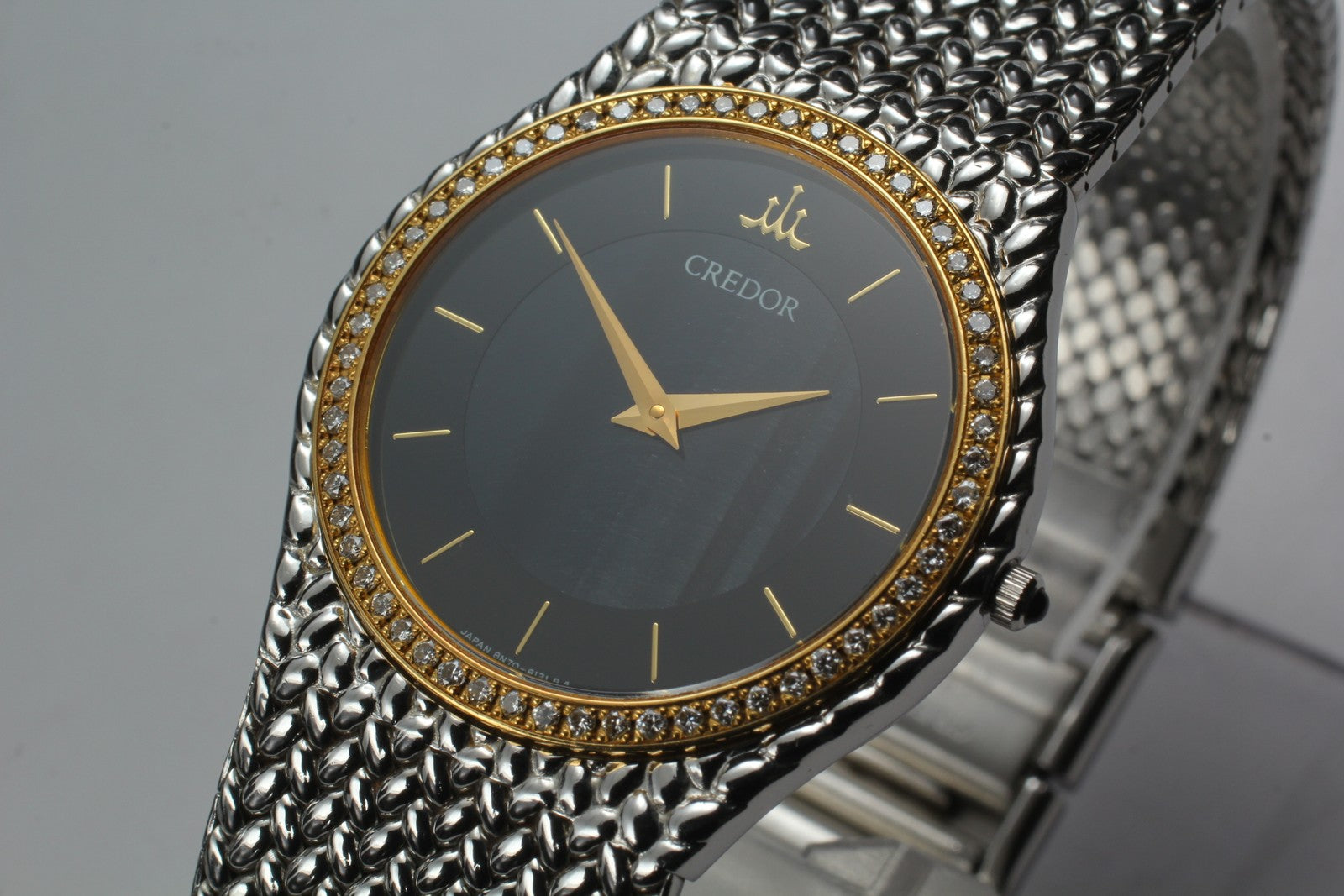 [Near MINT-] SEIKO CREDOR 8N70-6140 31mm Diamond Unisex Quartz Watch JAPAN