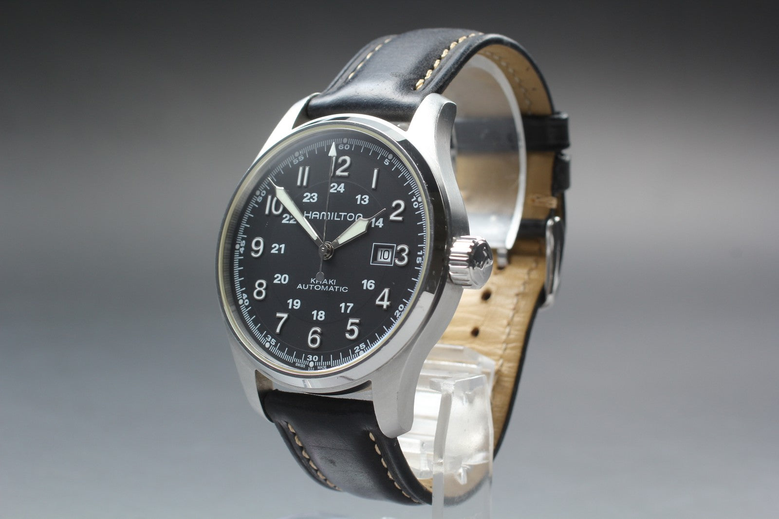 Exc+5* Hamilton KHAKI Field H706250 Black Dial Automatic Men's Watch 44mm JAPAN