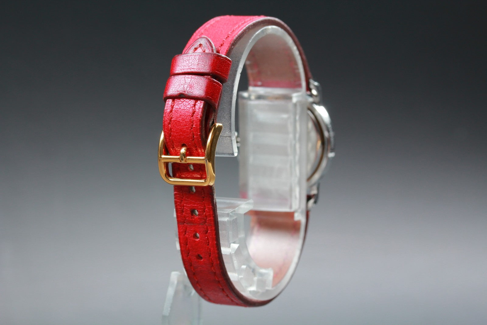Vintage [Exc+5] HERMES Clipper White Dial Red 24mm Woman's Quartz Watch JAPAN