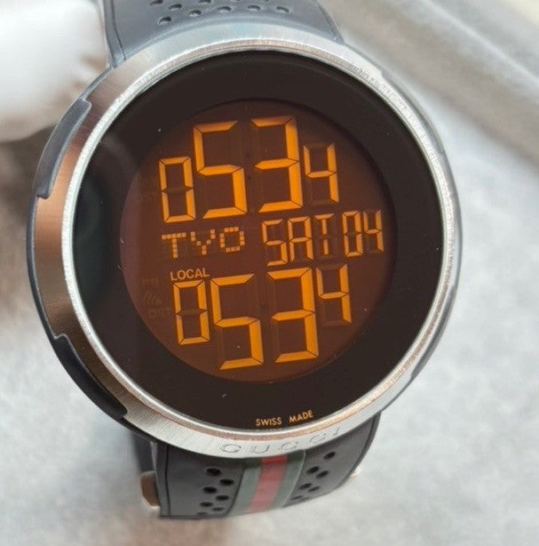 [Near MINT-] GUCCI I-Gucci Sports 114.1 Sherry Line Digital Men's Quartz Watch