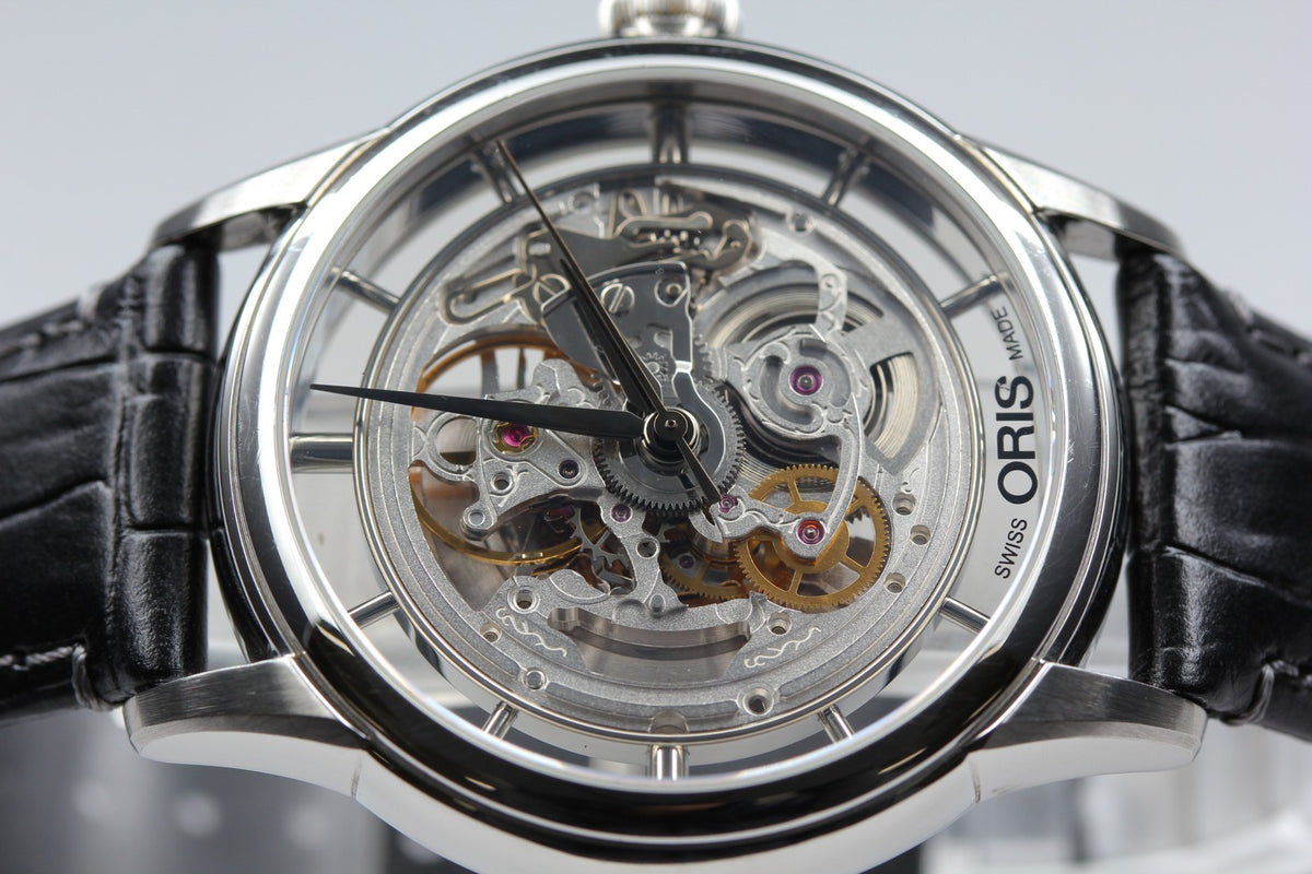 ORIS Artelier Translucent Skeleton 7684 Automatic Men's Watch 40mm JAPAN Box