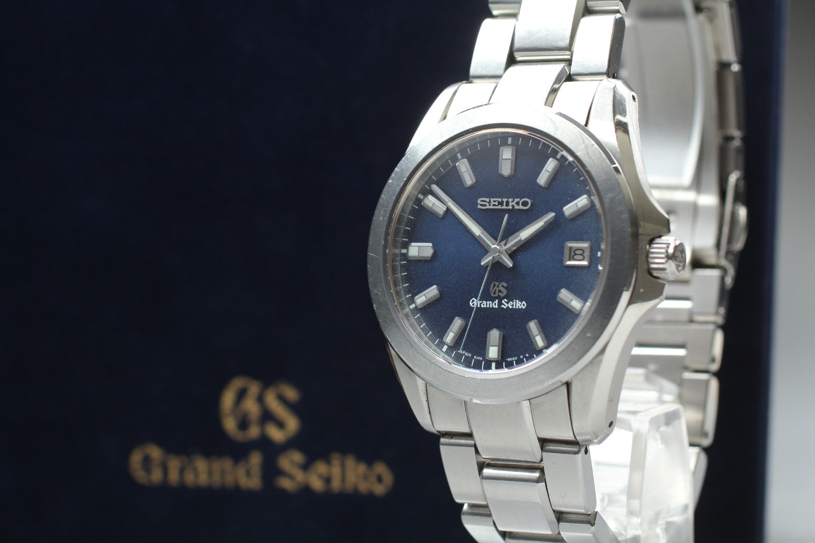 Grand SEIKO GS 8J56-8020 SBGF019 Navy Blue Dial Men's Quartz Watch JAPAN [Box]