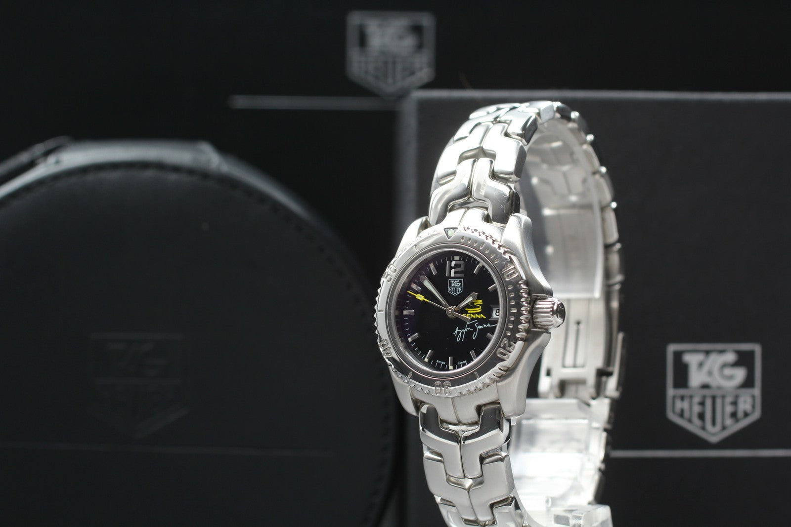 TAG HEUER Link WT141N Quartz Black Dial Women's Watch 26mm From JAPAN Box