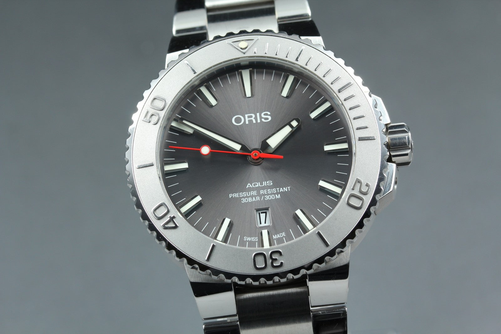 ORIS Aquis Date 01 733 7730 4153 Gray Dial 43mm Automatic Men's Watch [w/Box]