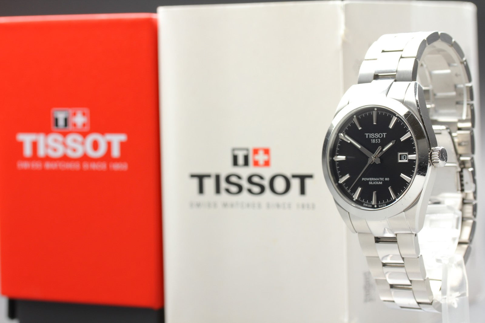 TISSOT Gentleman T127407A Automatic Black Date Men's Watch 40mm JAPAN Box