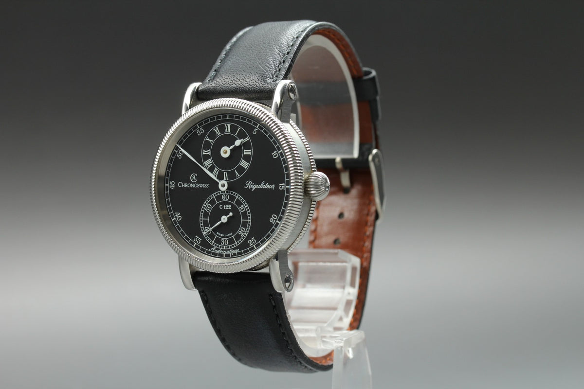 CHRONOSWISS Regulator CH1223 Automatic Black Dial Men's Watch 34mm From JAPAN