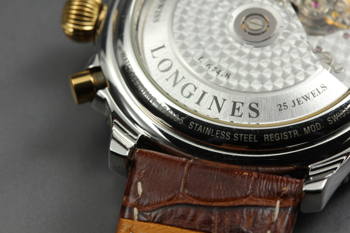 Longines Lindbergh Hour Angle Chronograph L2.618.5 41mm White Dial AT Mens Watch