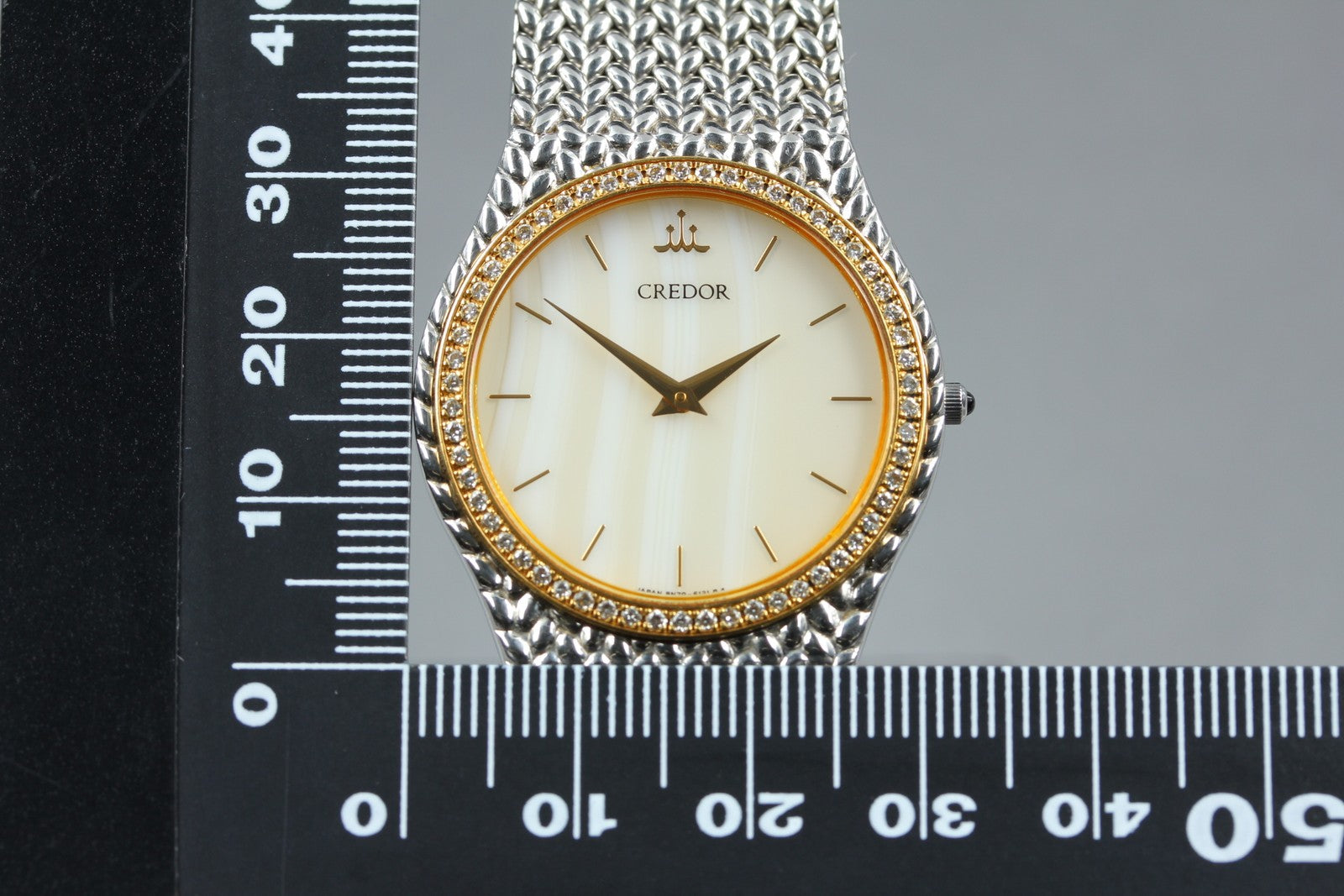 [Exc+5] SEIKO CREDOR 8N70-6140 31mm Diamond Unisex Quartz Watch From JAPAN