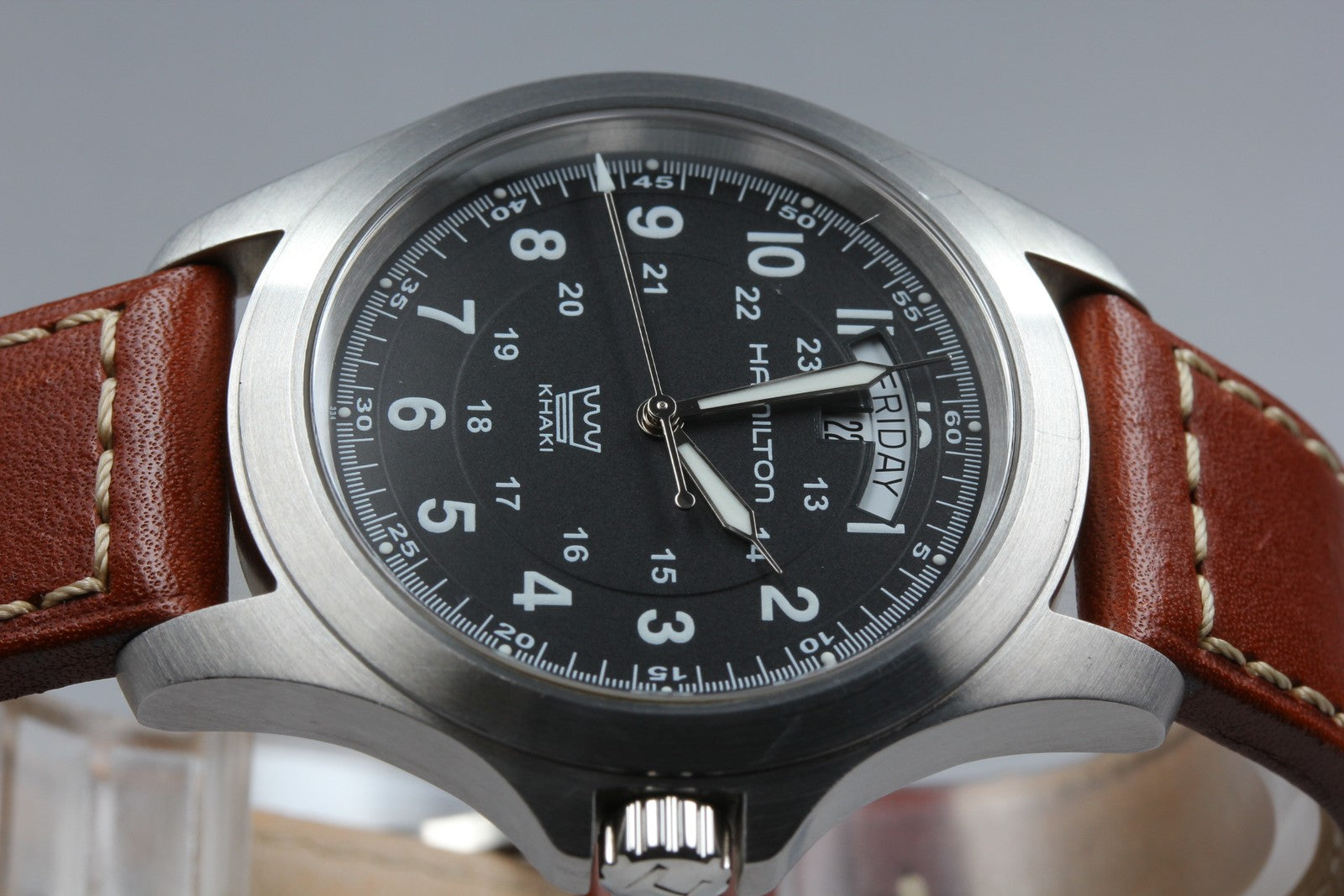 Hamilton Khaki Field King H644510 Black Dial Brown 40mm Men's Quartz Watch