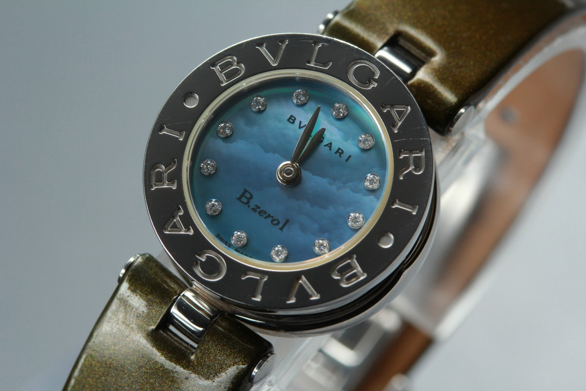 [Exc+5 Box] BVLGARI B.zero1 BZ22S 12P Diamond Blue 22mm Quartz Watch JAPAN