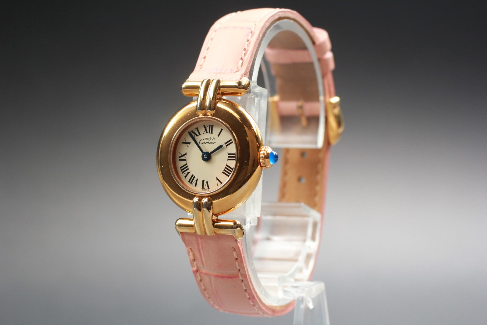 Vintage [Exc+5] Cartier Must Colisee Vermeil 590002 Gold Pink Women's Qz Watch
