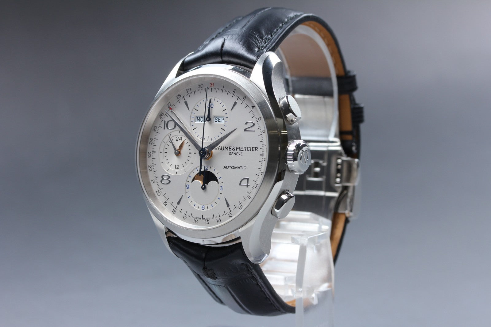 BAUME＆MERCIER Clifton 65793 Automatic Silver Men's Watch 42mm JAPAN N MINT*Box
