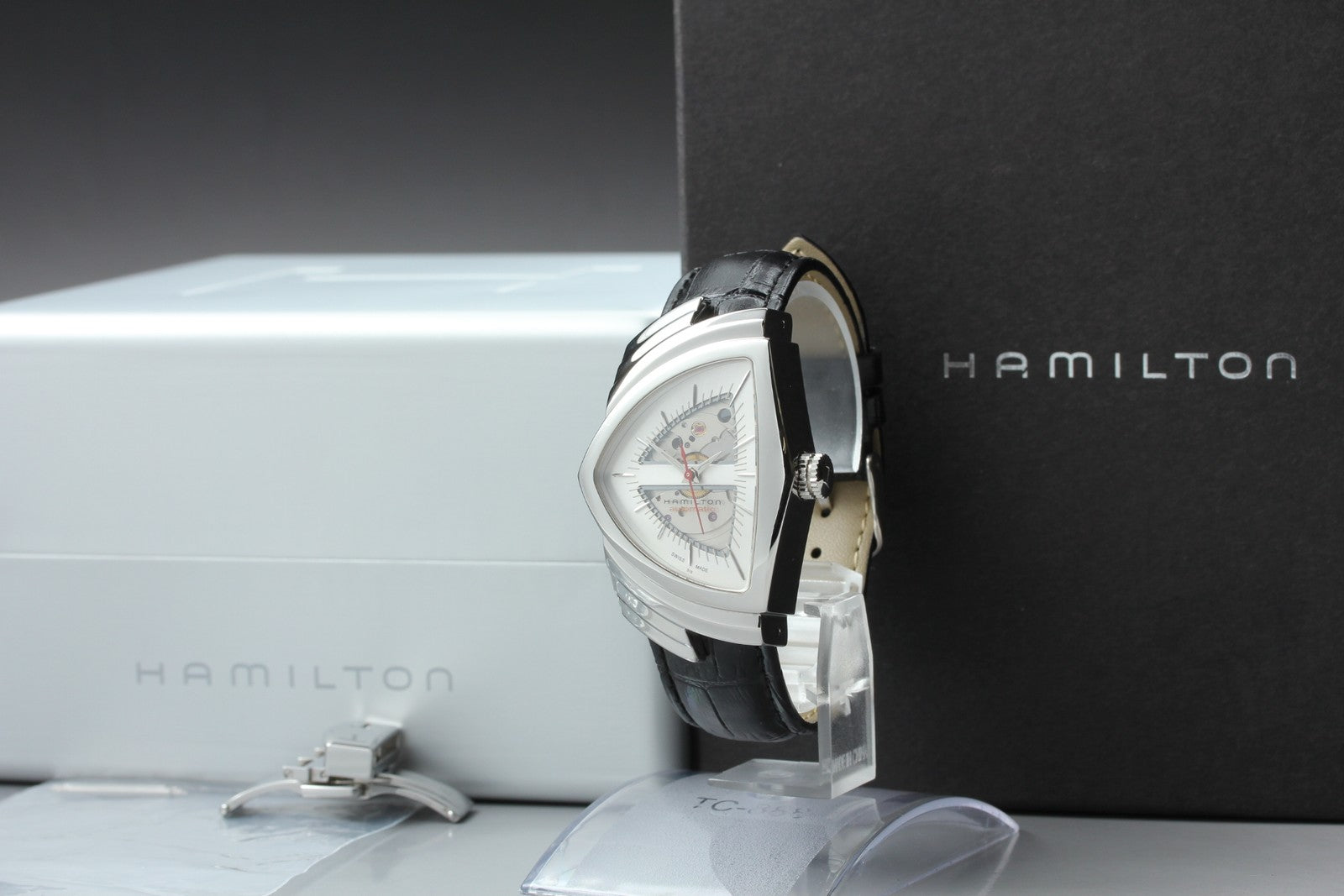 [Near MINT] Hamilton Ventura H245150 Automatic Silver Men's Watch 35mm JAPAN Box