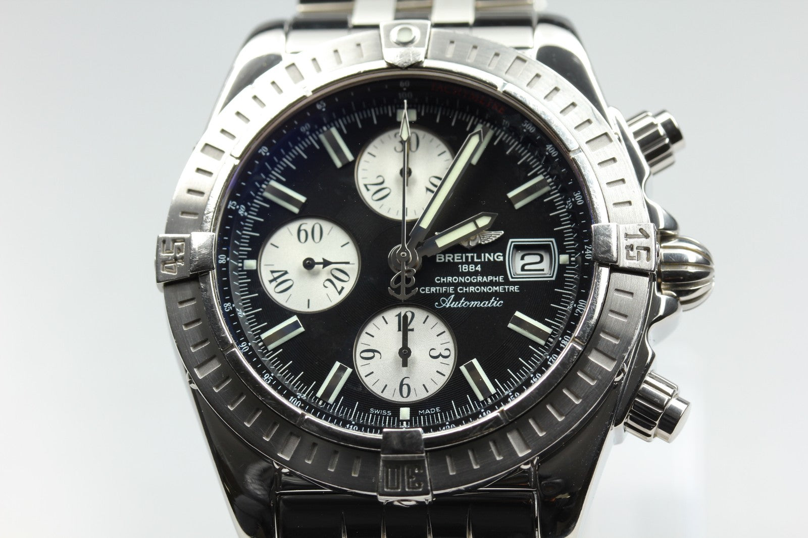 BREITLING Chronomat Evolution A13356 Chronograph Black AT 42mm Men's Watch [Box]