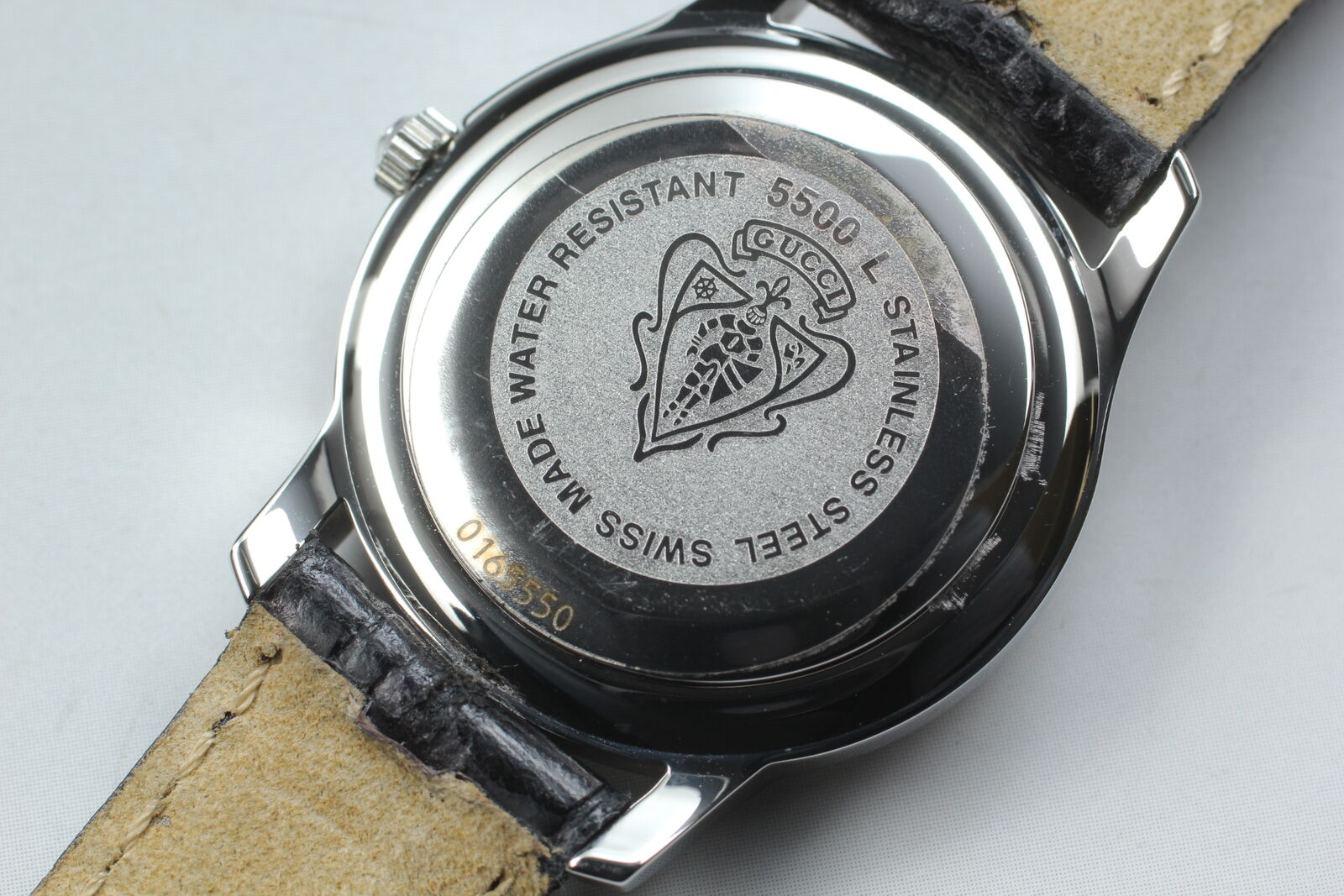 New Battery [Near MINT Box] Gucci 5500L Date Vintage Women's Quartz Watch JAPAN
