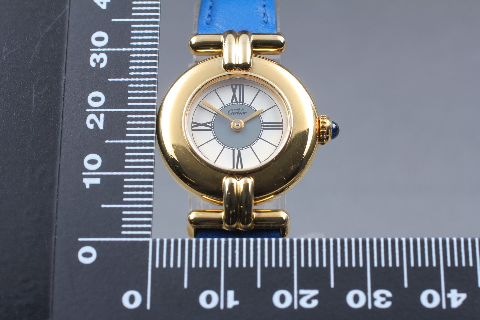 Vintage [Exc+5] Cartier Must Colisee Vermeil 590002 Blue Women's Quartz Watch