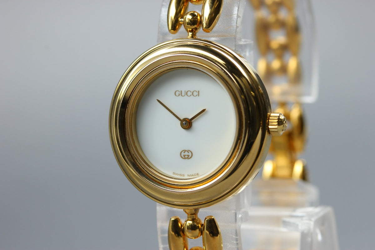 [Overhauled] Gucci Change Bezel 11/12 Gold Bezel 26mm Women's Qz Watch Vintage