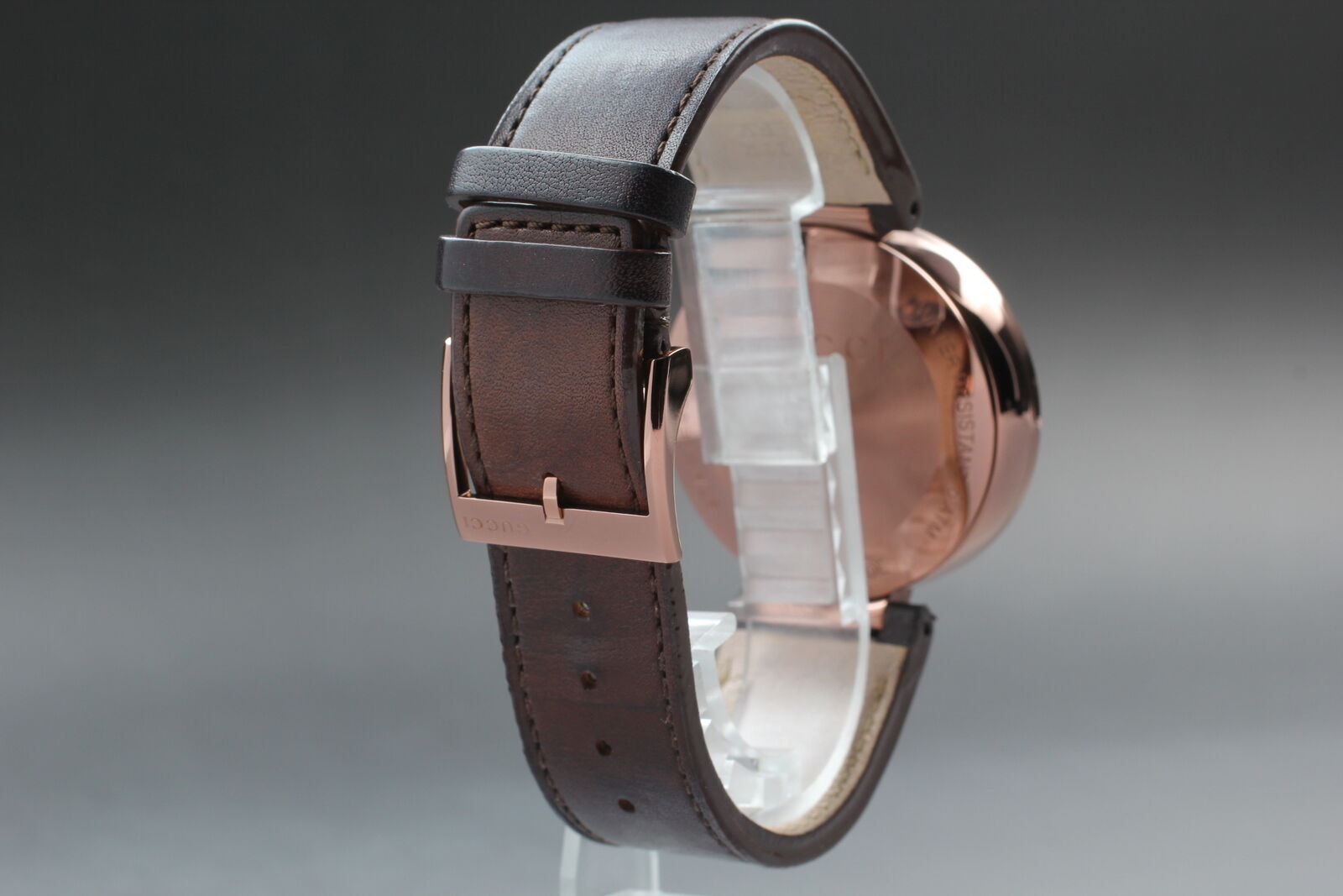 New Battery [Exc+5] GUCCI Interlocking 133.2 Black Bronze Men's Qz Watch JAPAN