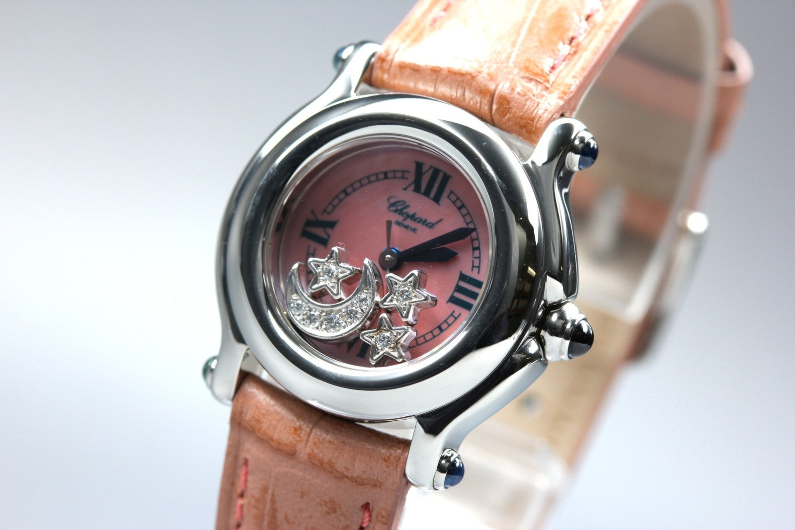 Chopard Happy Sport 27/8245-23 Moon Star Pink Diamond Quartz Women’s Watch [Box]