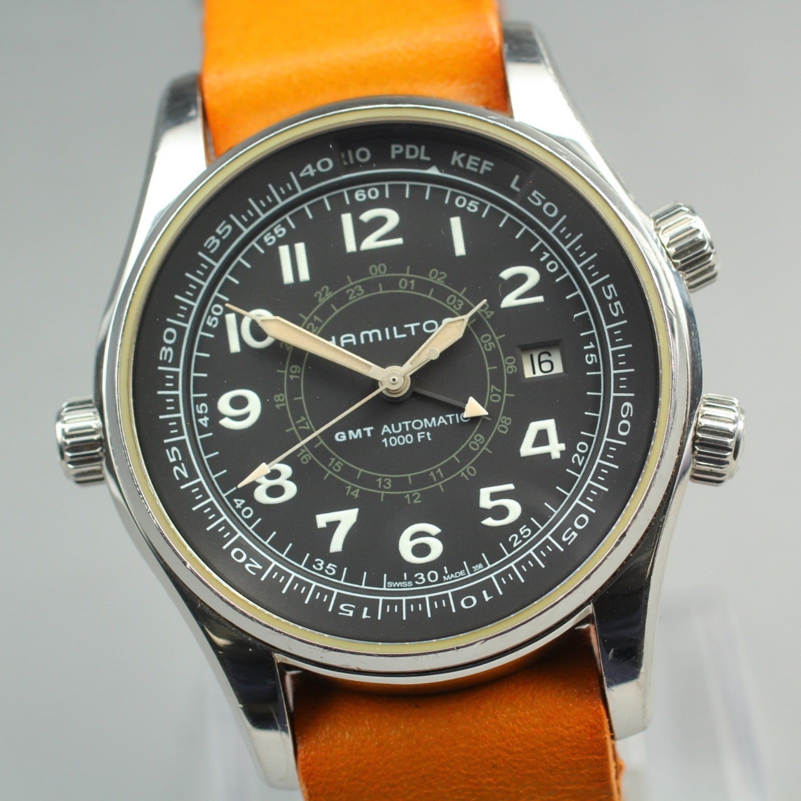 Hamilton Khaki UTC H775050 GMT Automatic Black Men's Watch 43mm JAPAN Box