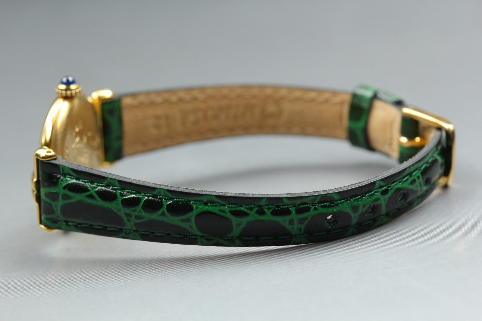 Vintage [Near MINT] Cartier Must Colisee Vermeil 1902 Green Women's Quartz Watch