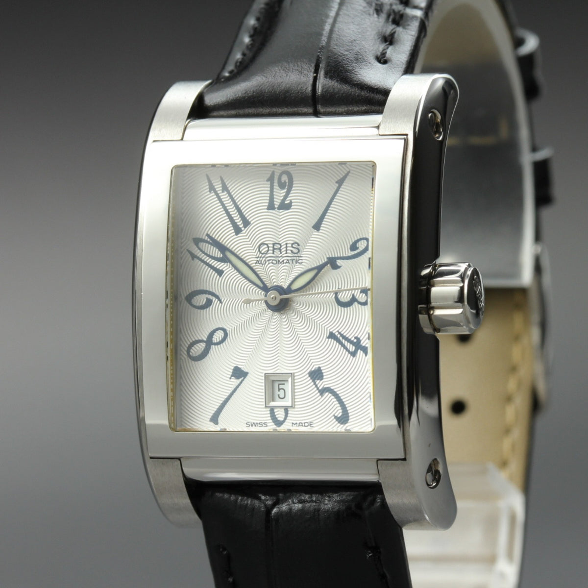 ORIS Rectangular 7526 Automatic Date Silver Dial Men's Watch 24mm From JAPAN