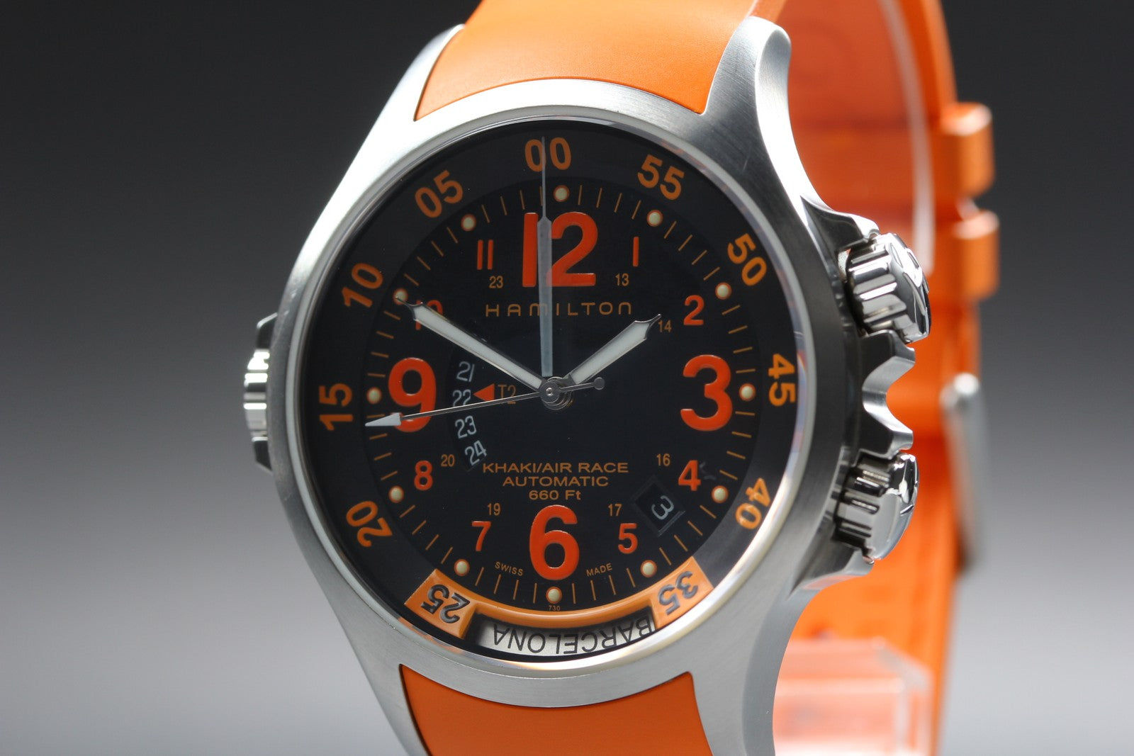 Hamilton Khaki Air Race H776650 GMT Automatic Black Dial Men's Watch 42mm JAPAN