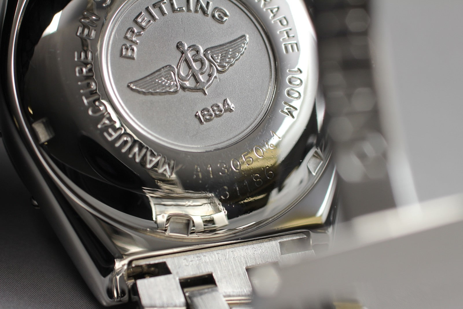 [Exc+5] Breitling Chronomat A13050.1 Black Dial Automatic 39mm Men's Watch JAPAN