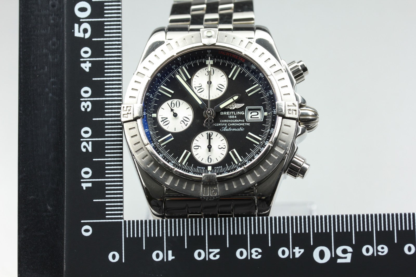 BREITLING Chronomat Evolution A13356 Chronograph Black AT 42mm Men's Watch [Box]