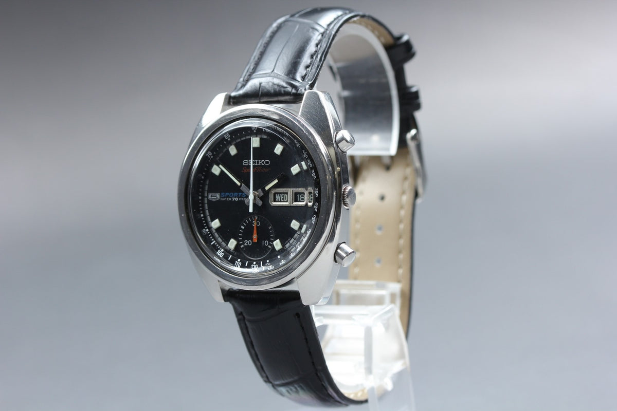 overhauled SEIKO 5 Sports Speed Timer 6139-6010 Automatic Men's Watch 39mm JAPAN