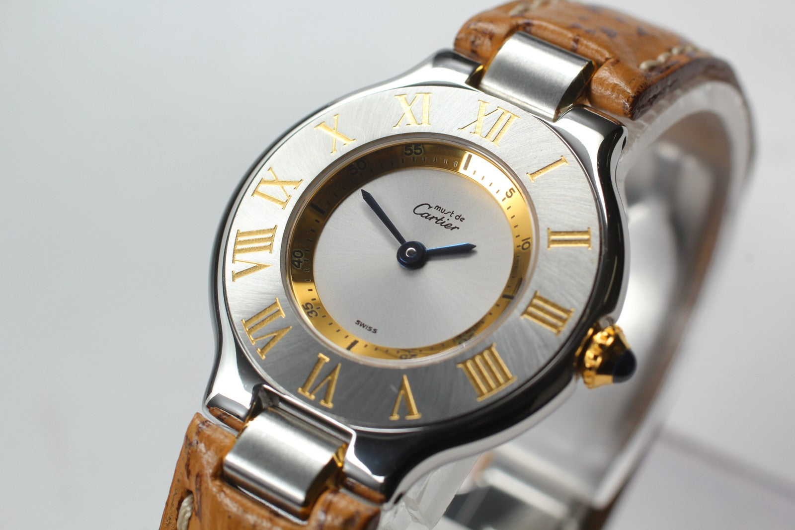 [Near MINT- Box] Cartier Must de Cartier 21 1340 Silver 27mm Women's Qz Watch