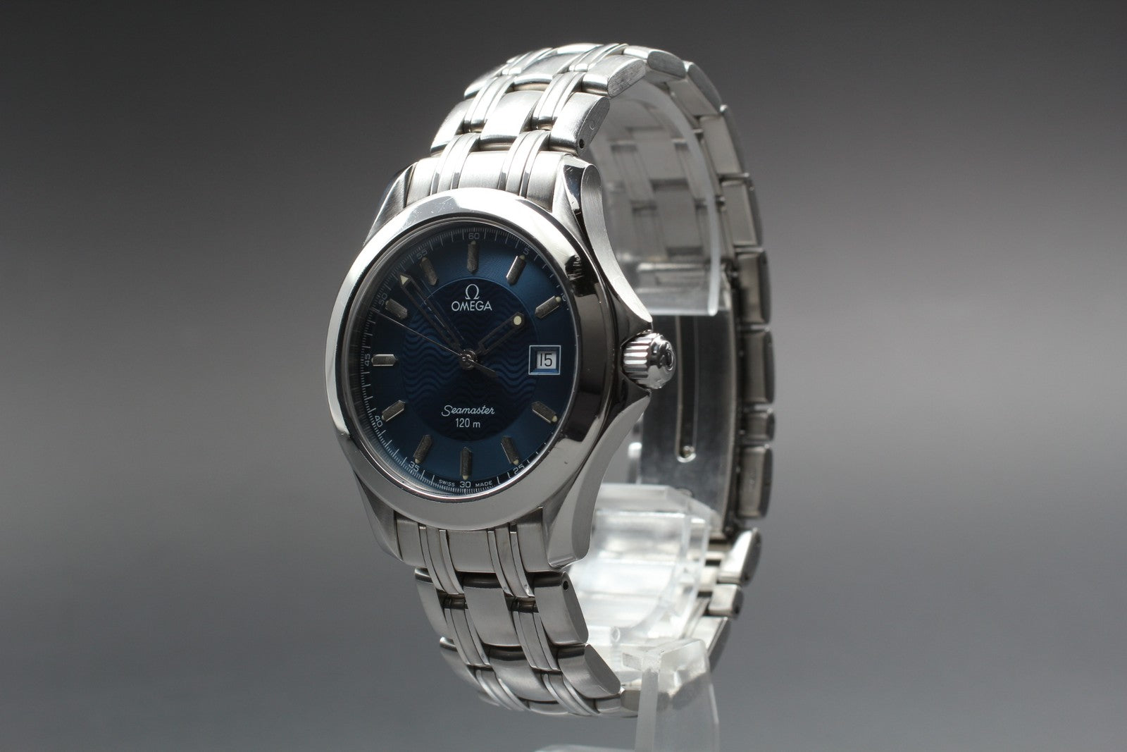 Overhauled[Exc+5] OMEGA Seamaster 120m 2511.81 Cal.1538 36mm Blue Qz Men's Watch
