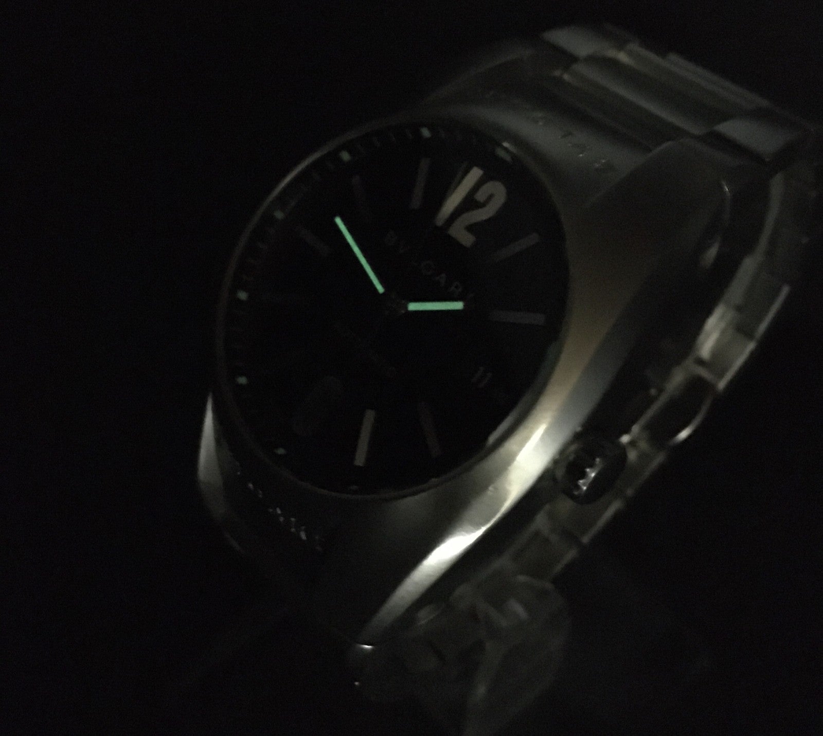 Exc+5*Box BVLGARI Ergon EG40S Black Dial Automatic Men's Watch 40mm From JAPAN
