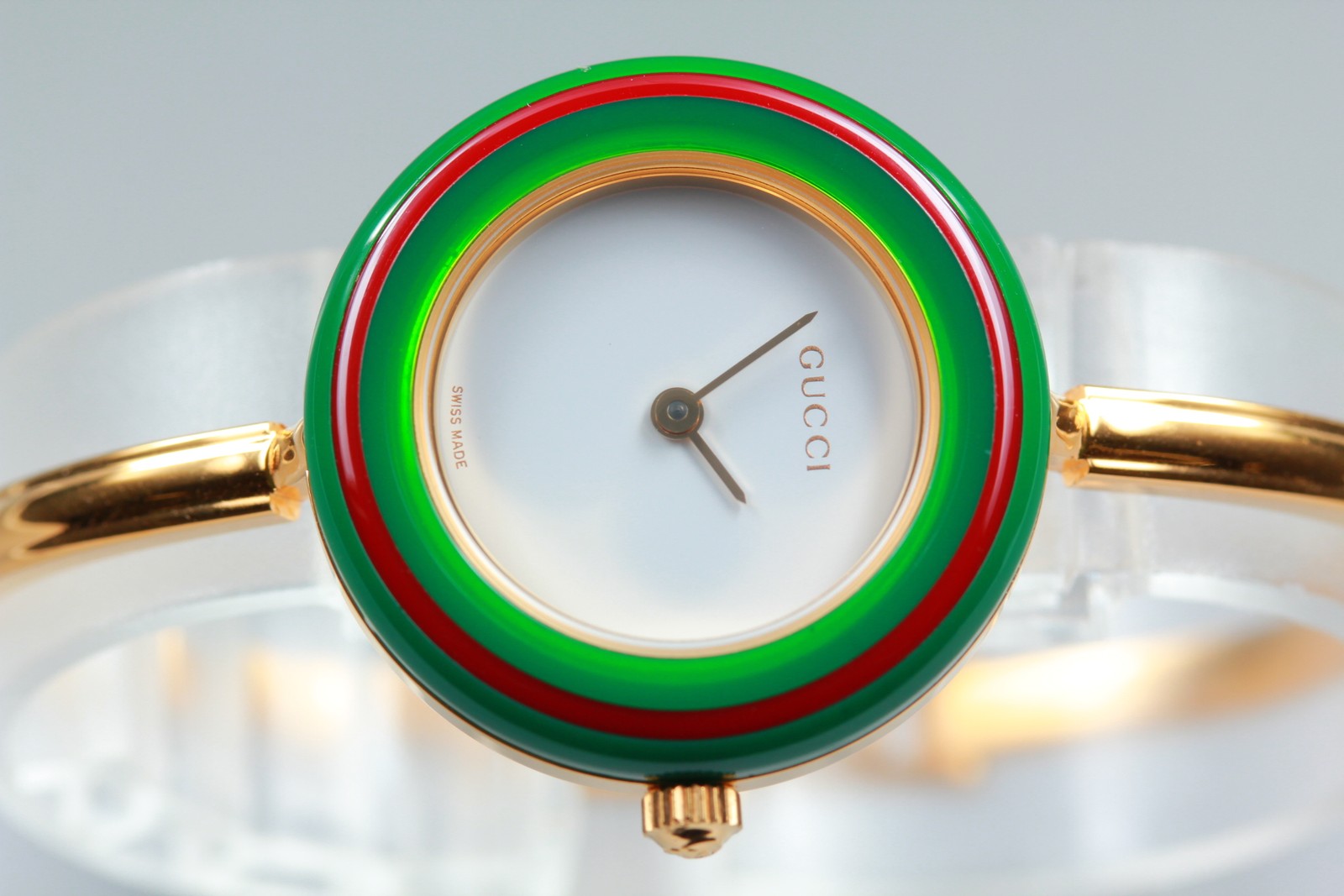 New Batt Gucci Change Bezel 11/12.2 12Color Women's White Quartz Watch JP
