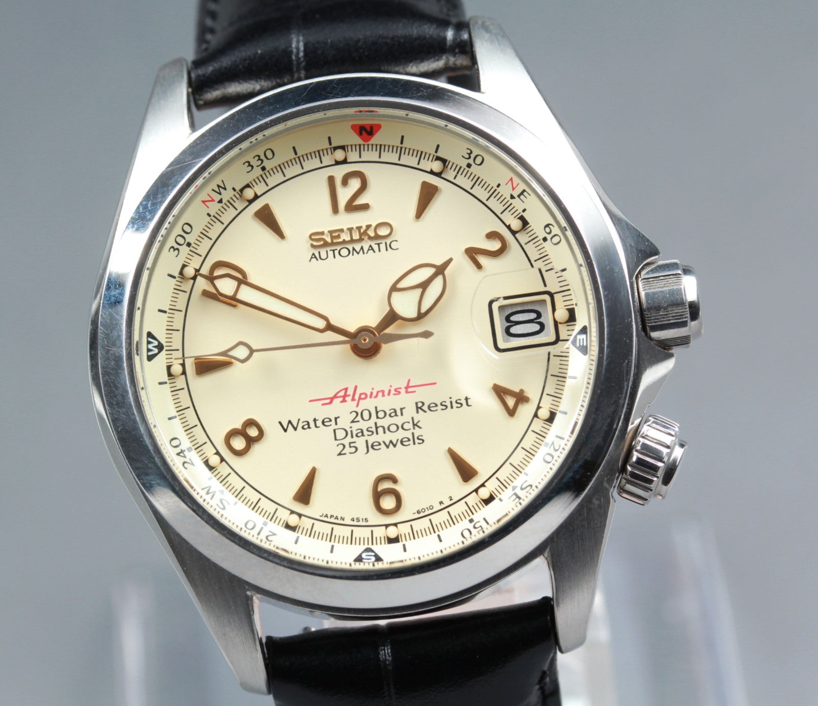 [Exc+5] SEIKO Alpinist 4S15-6000 SCVF007 Cream Dial Automatic Men's JAPAN