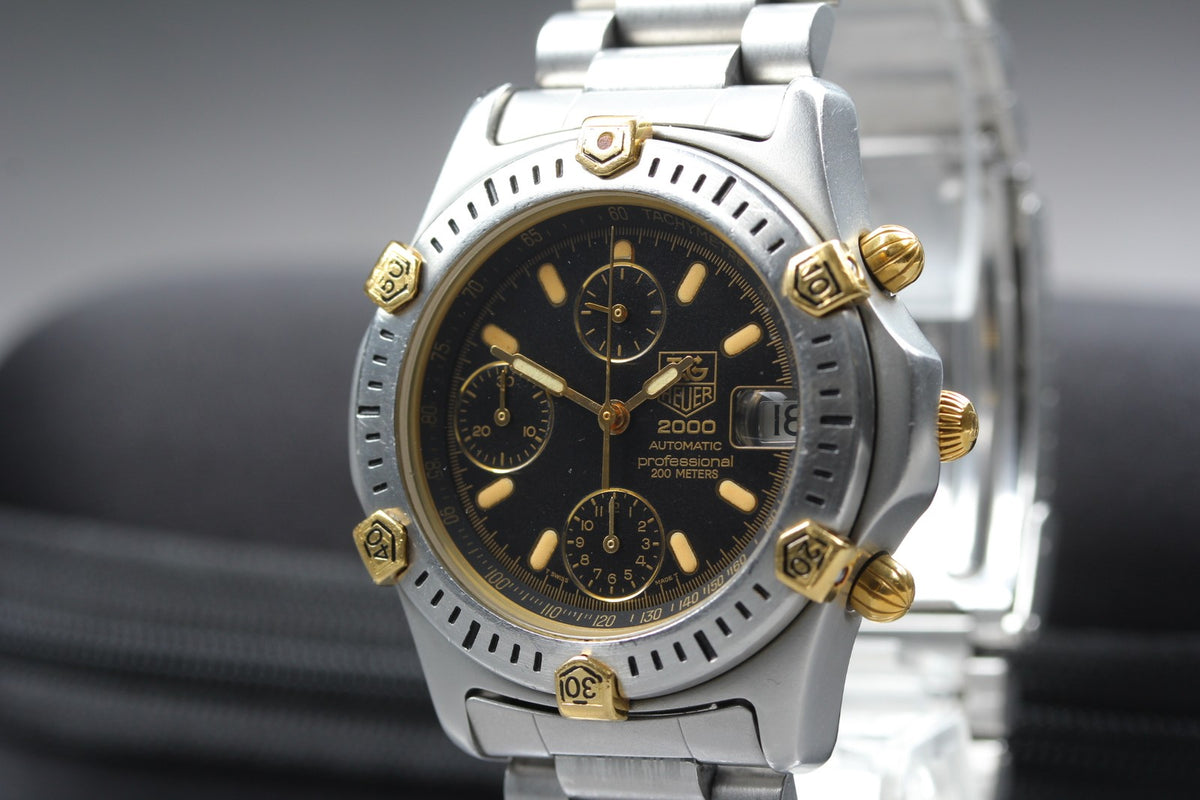 TAG HEUER 2000 165.306 Automatic Chronograph Date Men's Watch 42mm JAPAN