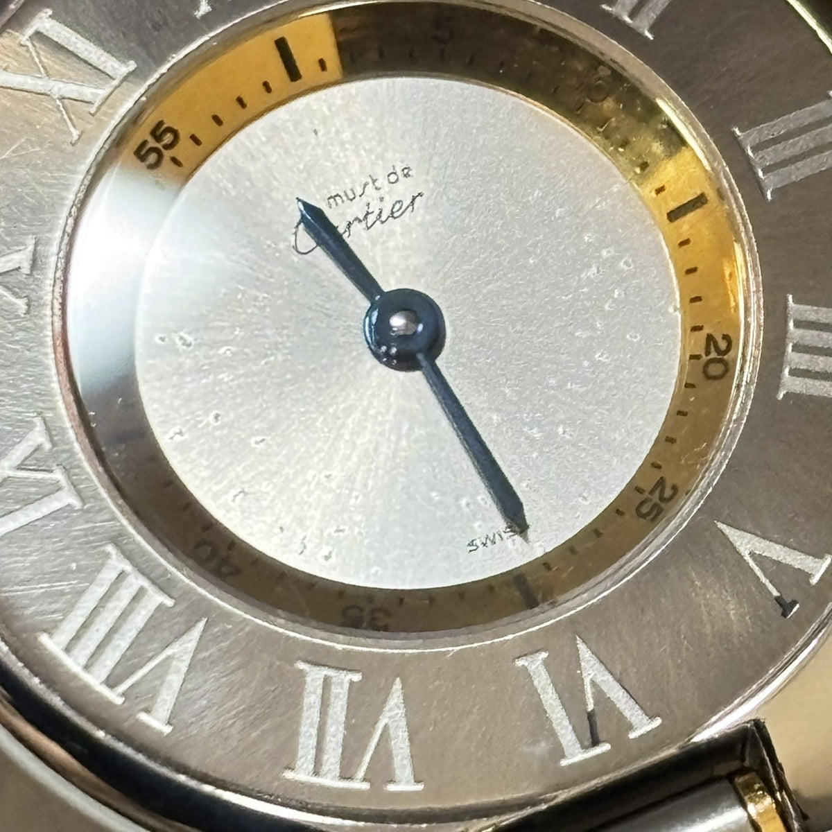 [Exc+4] Cartier Must de Cartier 21 1340 Silver Black 27mm Women’s Qz Watch JAPAN