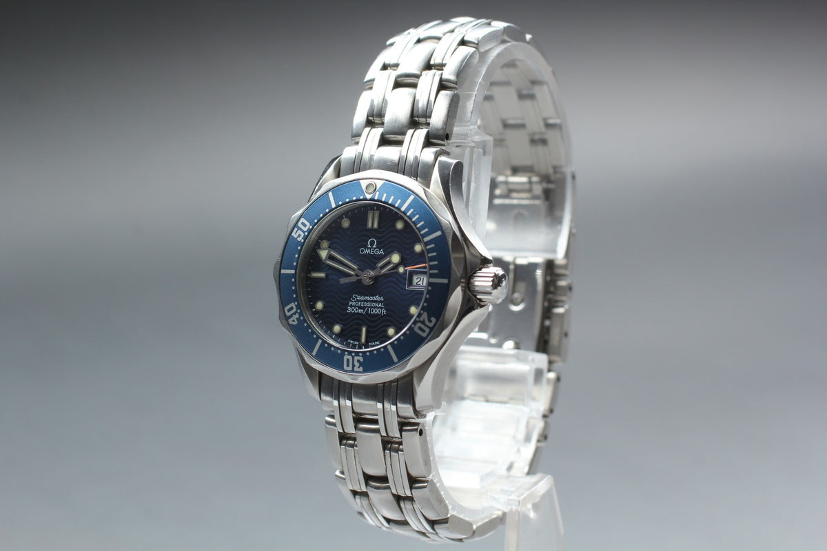 New Batt OMEGA Seamaster Cal.1424 Quartz Blue Women's Watch 28mm JAPAN Box