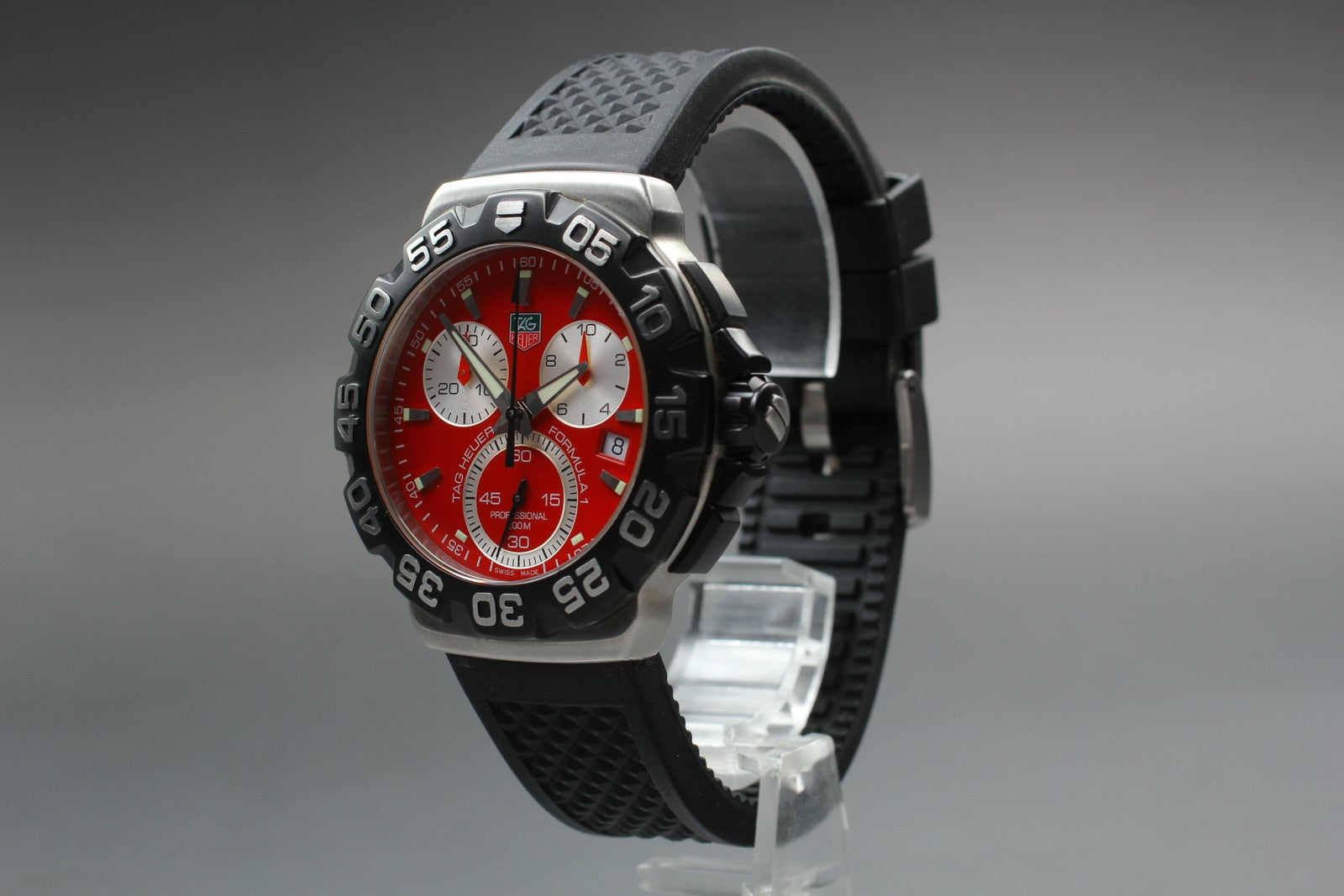 Used* TAG Heuer Formula 1 CAH1112 Red Chronograph Quartz Men's Watch 42mm JAPAN