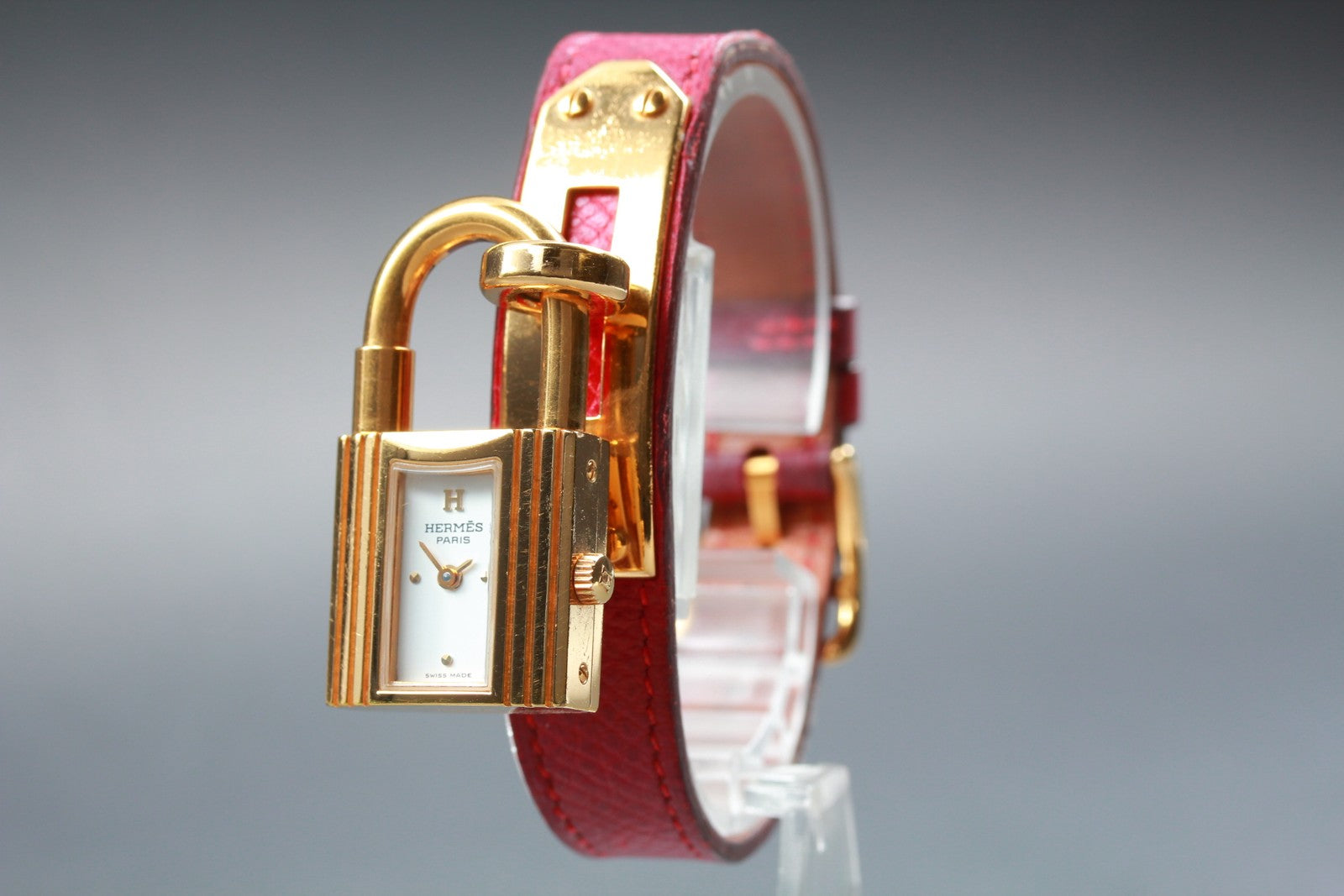 New Batt[Exc+5]Box HERMES Kelly White Dial Quartz Women's Watch 20mm From JAPAN