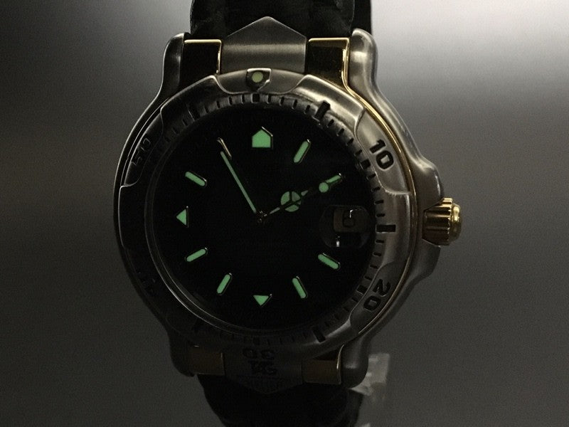 TAG HEUER 6000 Chronometer WH5153 -K1 Automatic Green Men's Watch 37mm JAPAN