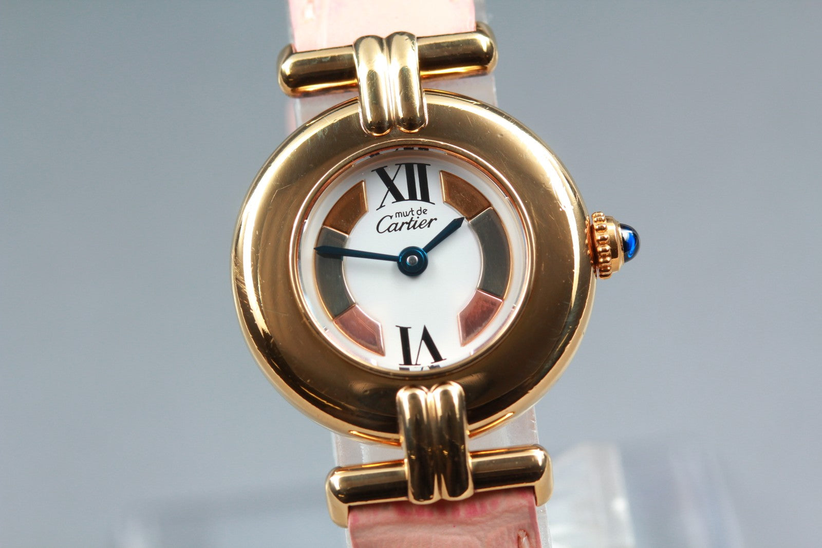 Vintage [Exc+5] Cartier Must Colisee Vermeil 590002 Gold Pink Women's Qz Watch