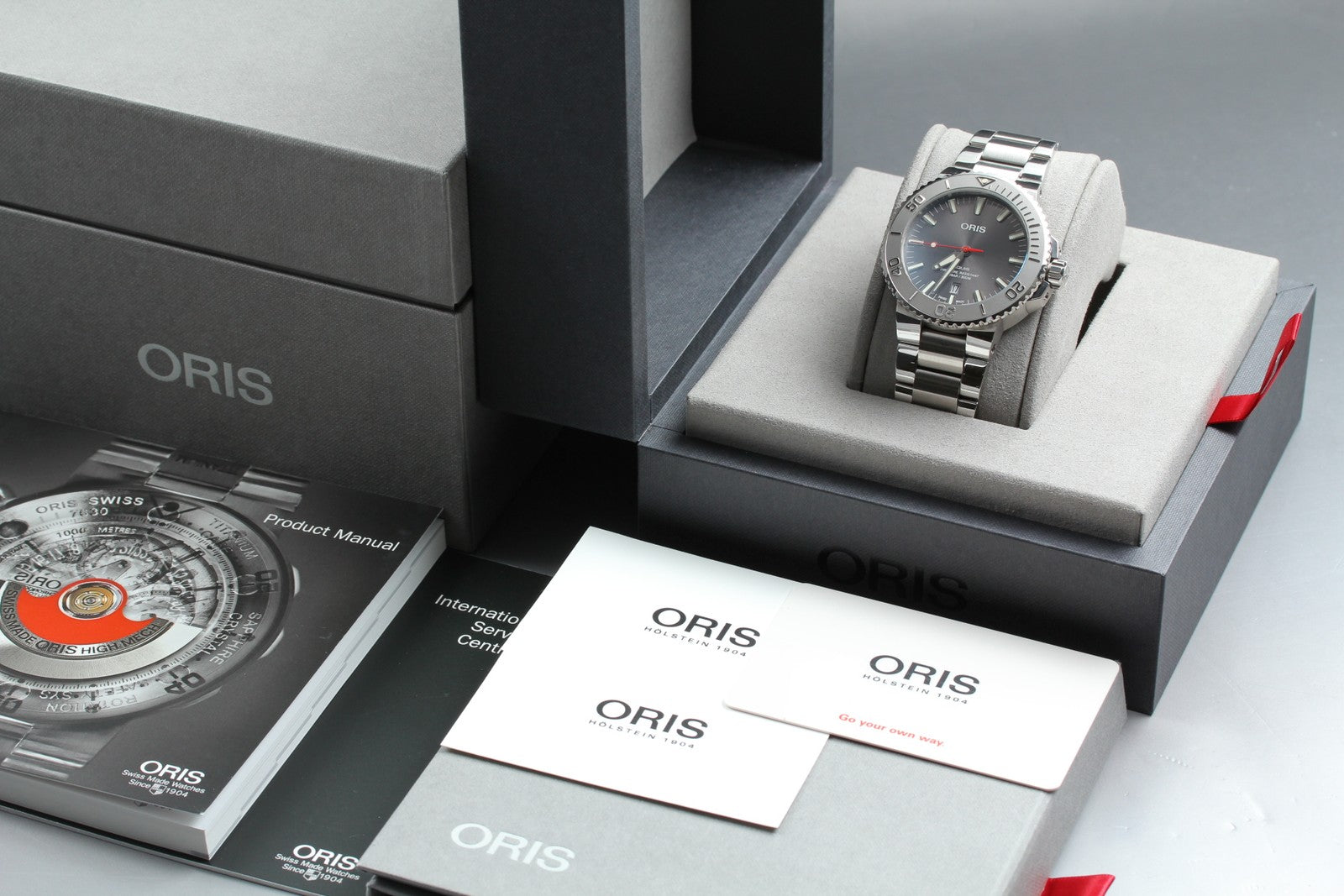 ORIS Aquis Date 01 733 7730 4153 Gray Dial 43mm Automatic Men's Watch [w/Box]