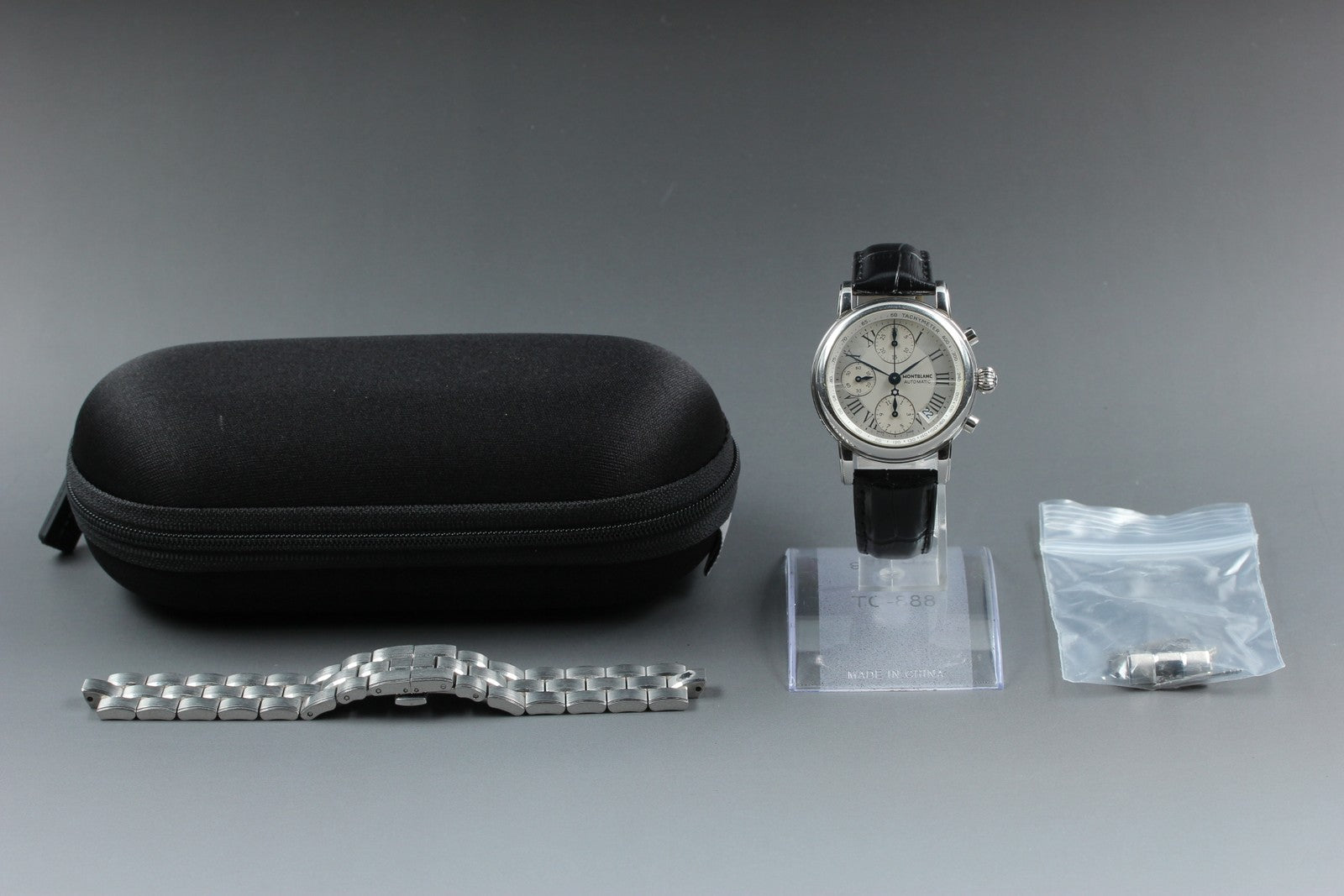 MONTBLANC Meisterstuck 7016 Automatic Chronograph Silver Men's Watch 38mm JAPAN
