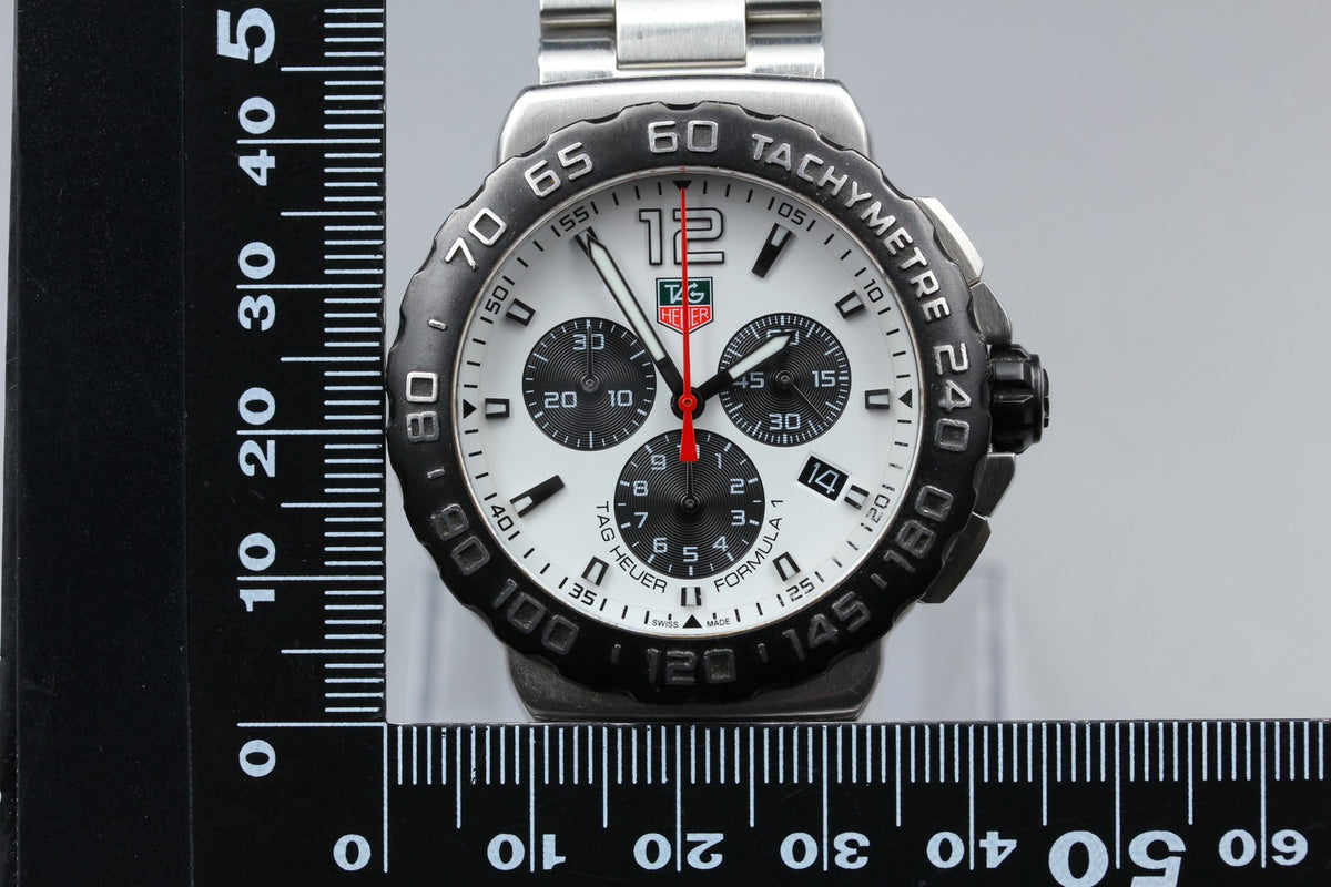 TAG HEUER Formula 1 CAU1111 Quartz White Dial Date Men's Watch 42mm JAPAN