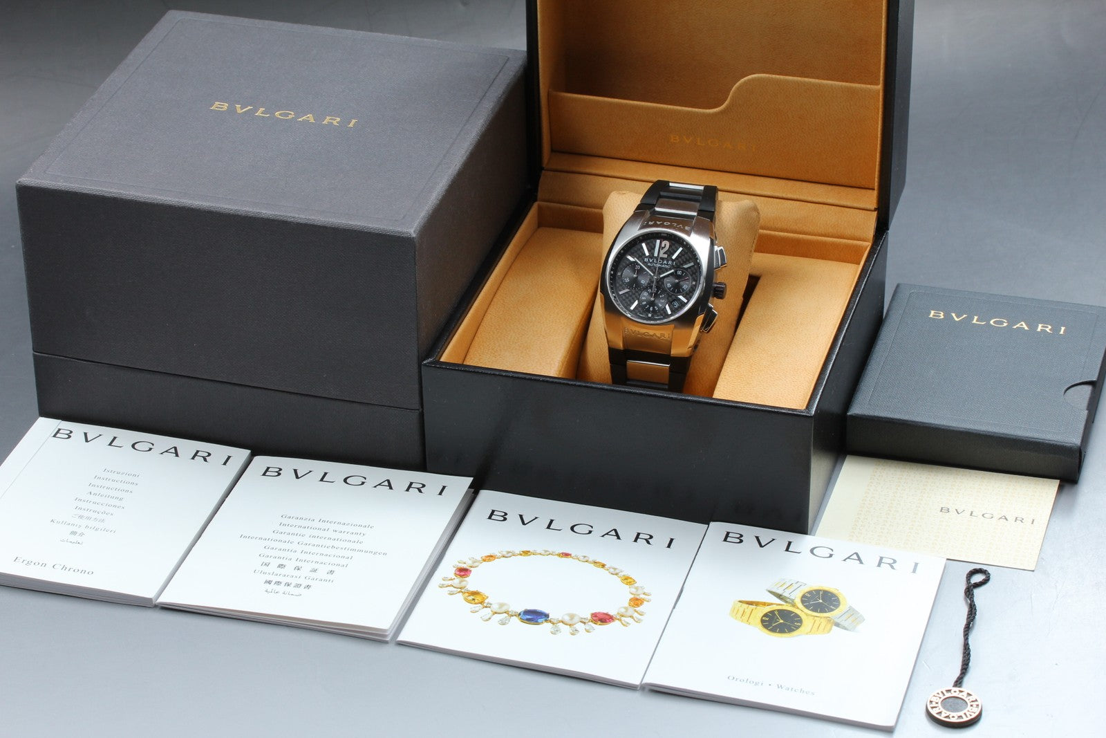 [Exc+5 Box] BVLGARI Ergon EG40SCH Black Chronograph 40mm Automatic Men's Watch