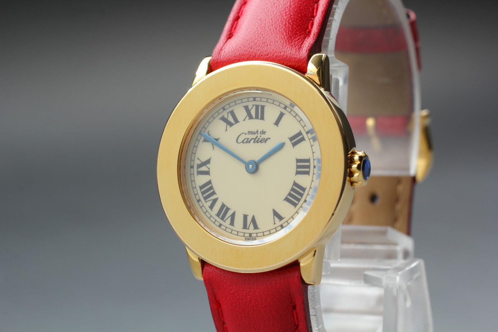Vintage Cartier Must Ronde de Cartier 1801 Red 27mm Women's Quartz Watch [Box]