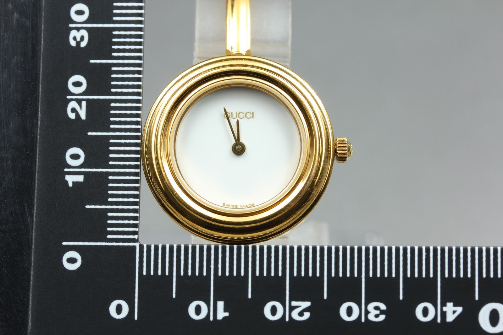 [Overhauled] Gucci Change Bezel 11/12.2 Gold Bangle Women's Quartz Watch Vintage